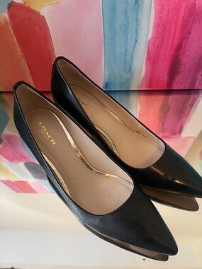Coach Black Patent Pointed-Toe heels